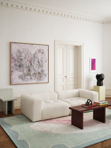 Shell mønstret ullteppe - Blue, pink, 250 x 350 cm - Layered