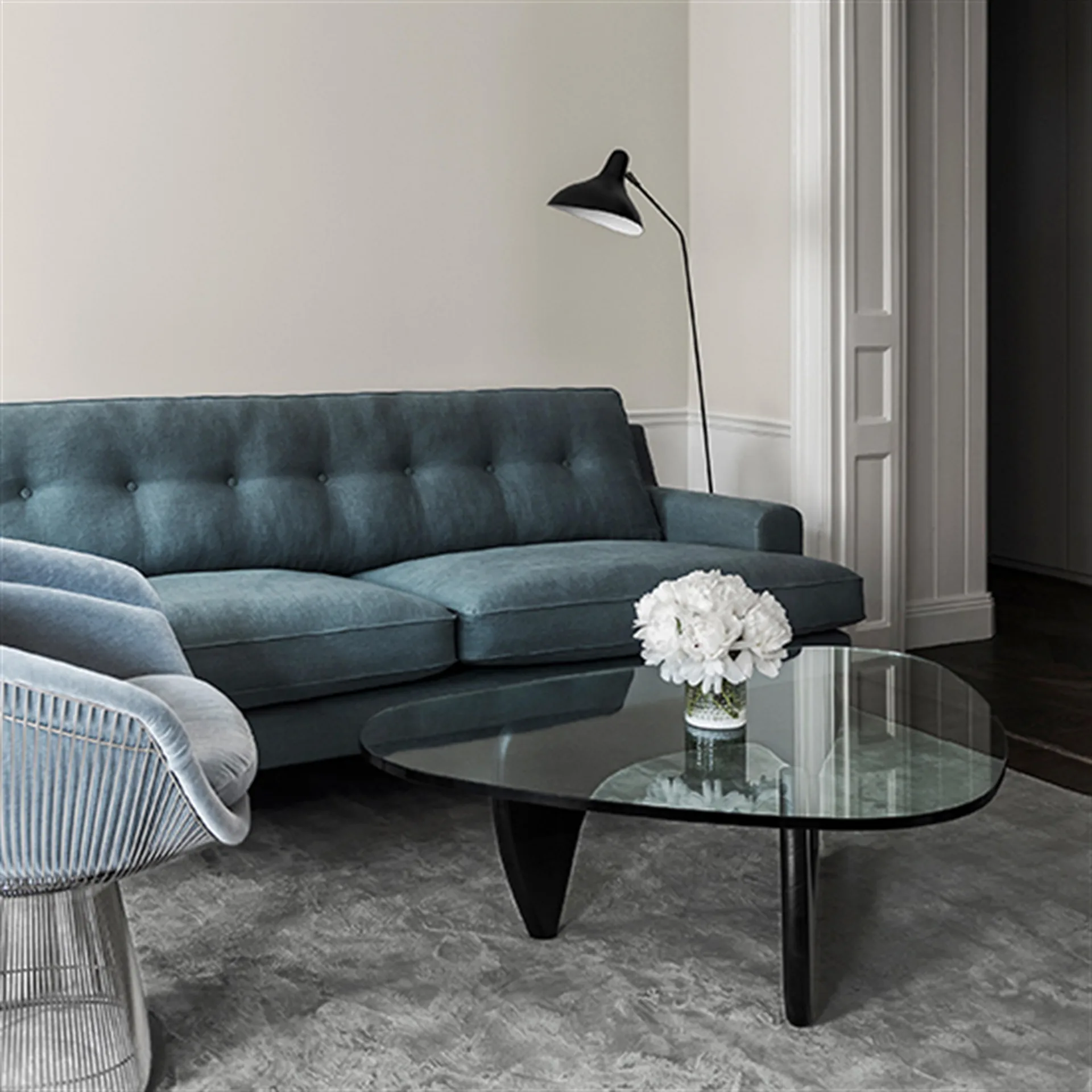 Solid viskos gulvteppe, 250x350 cm, elephant gray (grå) Layered