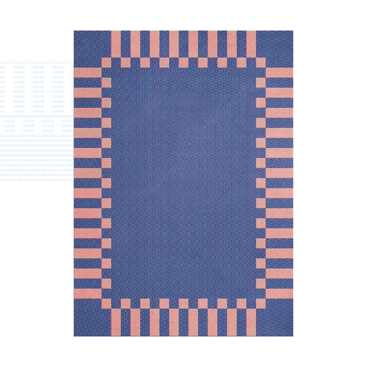 Bilde av Layered Teklan Frame ullteppe Cobalt salmon 180x270 cm