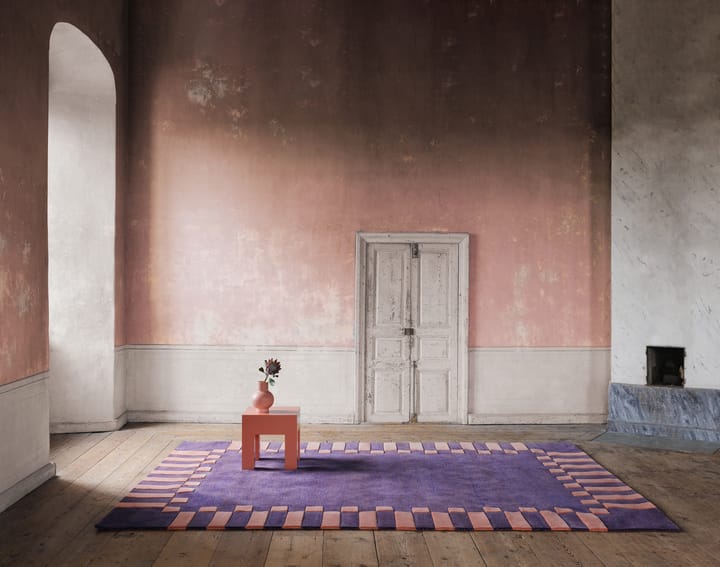 Teklan Frame ullteppe, Cobalt salmon, 200x300 cm Layered