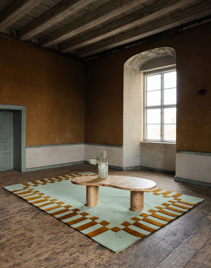 Teklan Frame ullteppe, Pistachio camel, 200x300 cm Layered