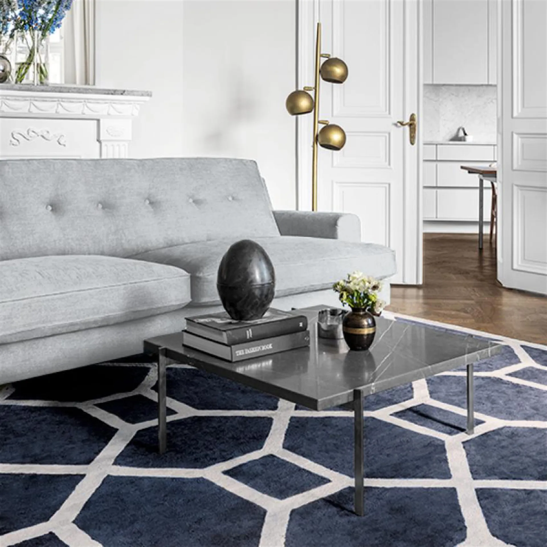 Viskos entrance gulvteppe, 160x250 cm, midnight blue (blå) Layered