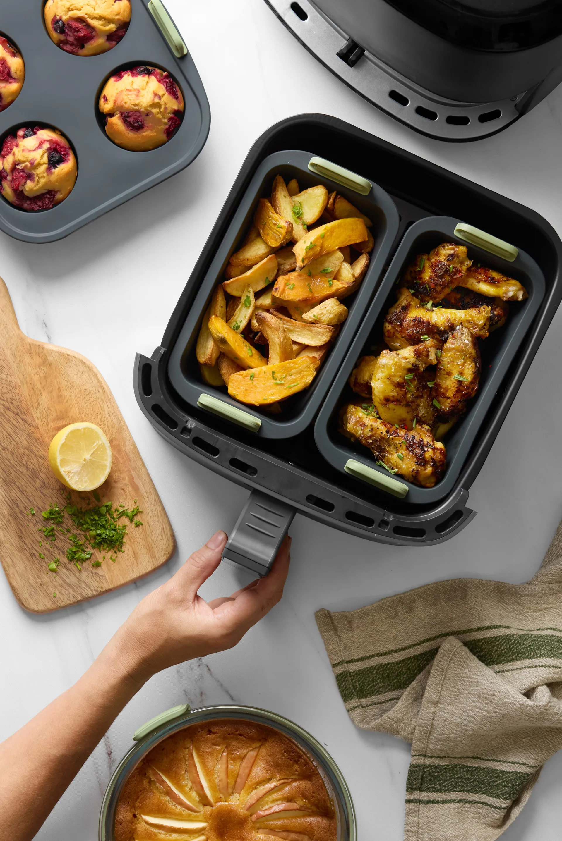 Lékué Airfryer rektangulær kurv, Grey Lékué