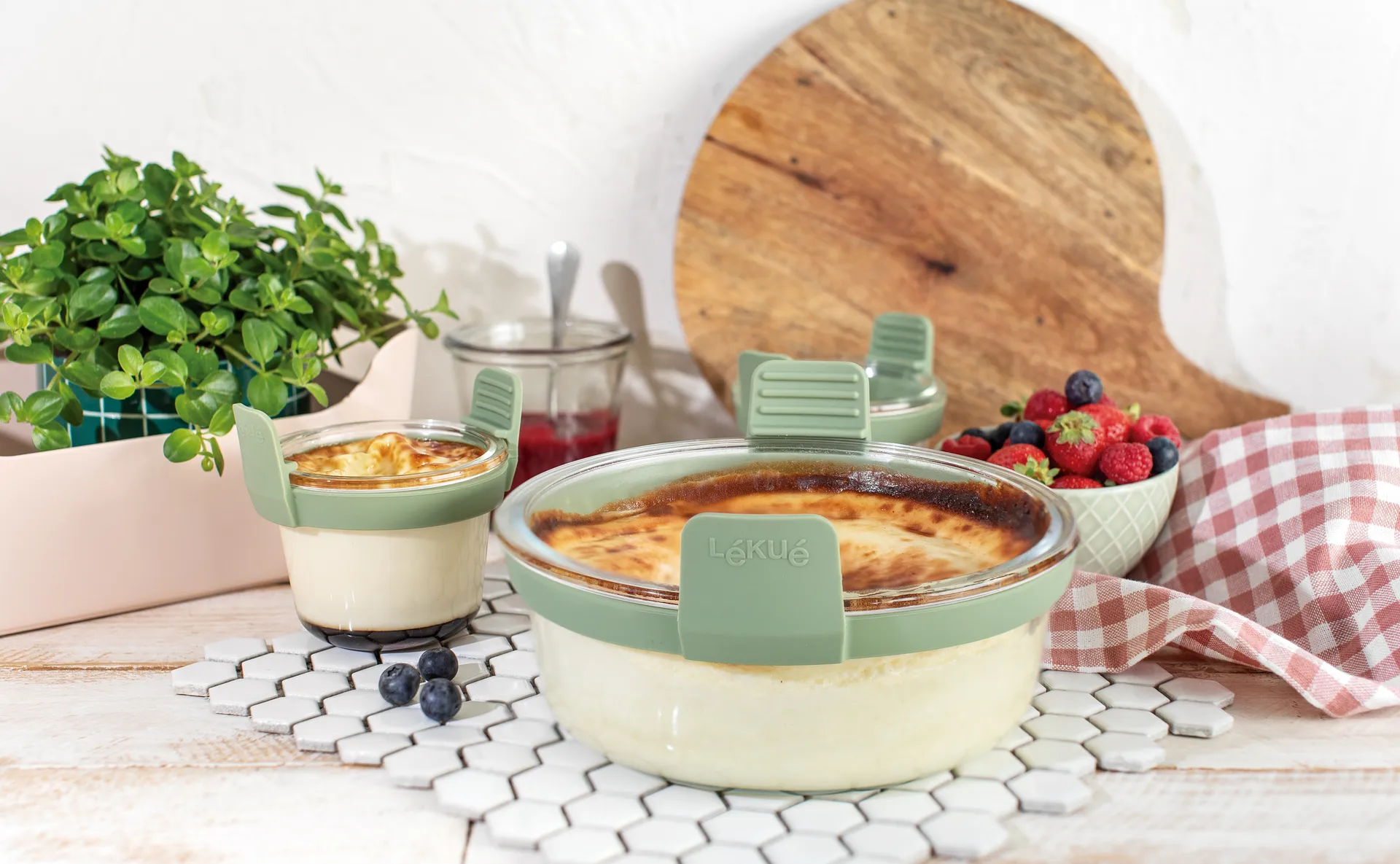 Lékué Airfryer rund glassform, Transparent Lékué