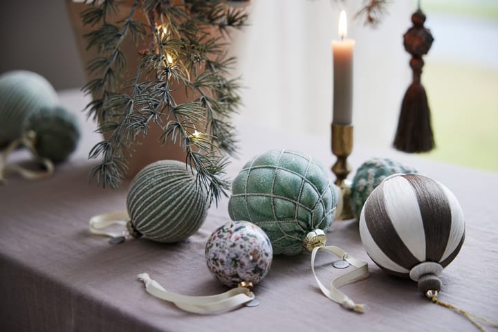 Agnes juletrekule Ø10 cm, Off-white-brown Lene Bjerre