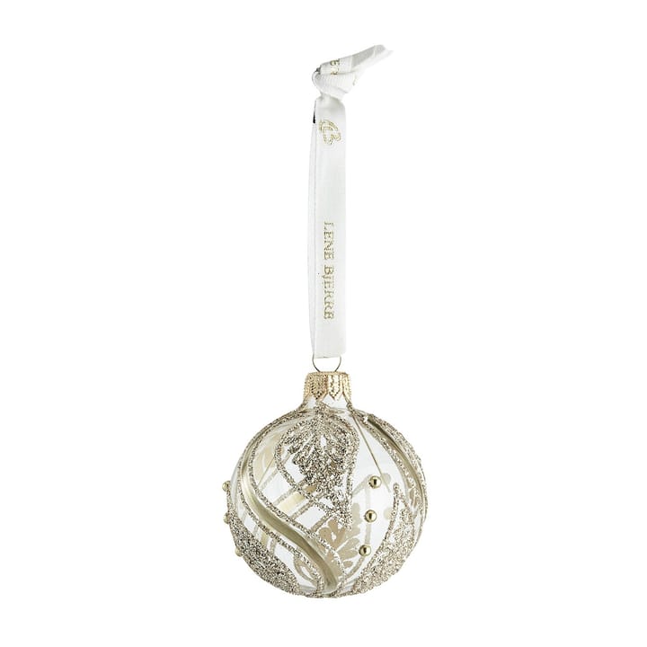 Cadelia julekule med blad Ø 6 cm, Klar-gull Lene Bjerre