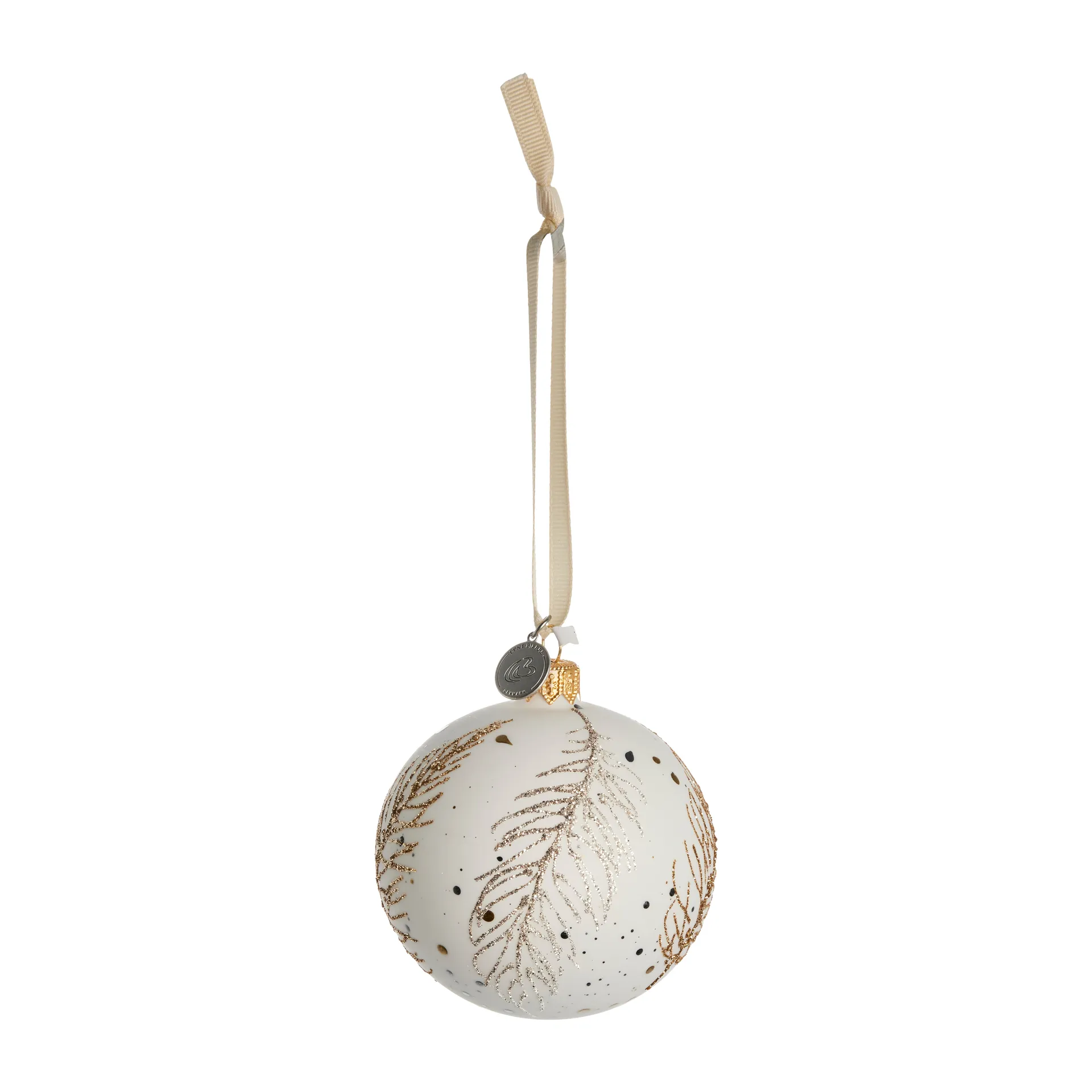 Cadelia julkula fjäder Ø8 cm, white-light gold Lene Bjerre