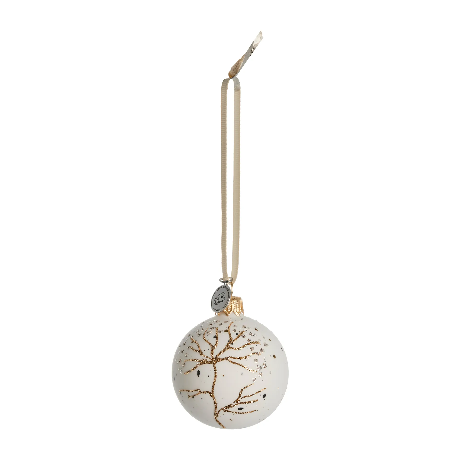 Cadelia julkula kvist Ø6 cm, white-light gold Lene Bjerre