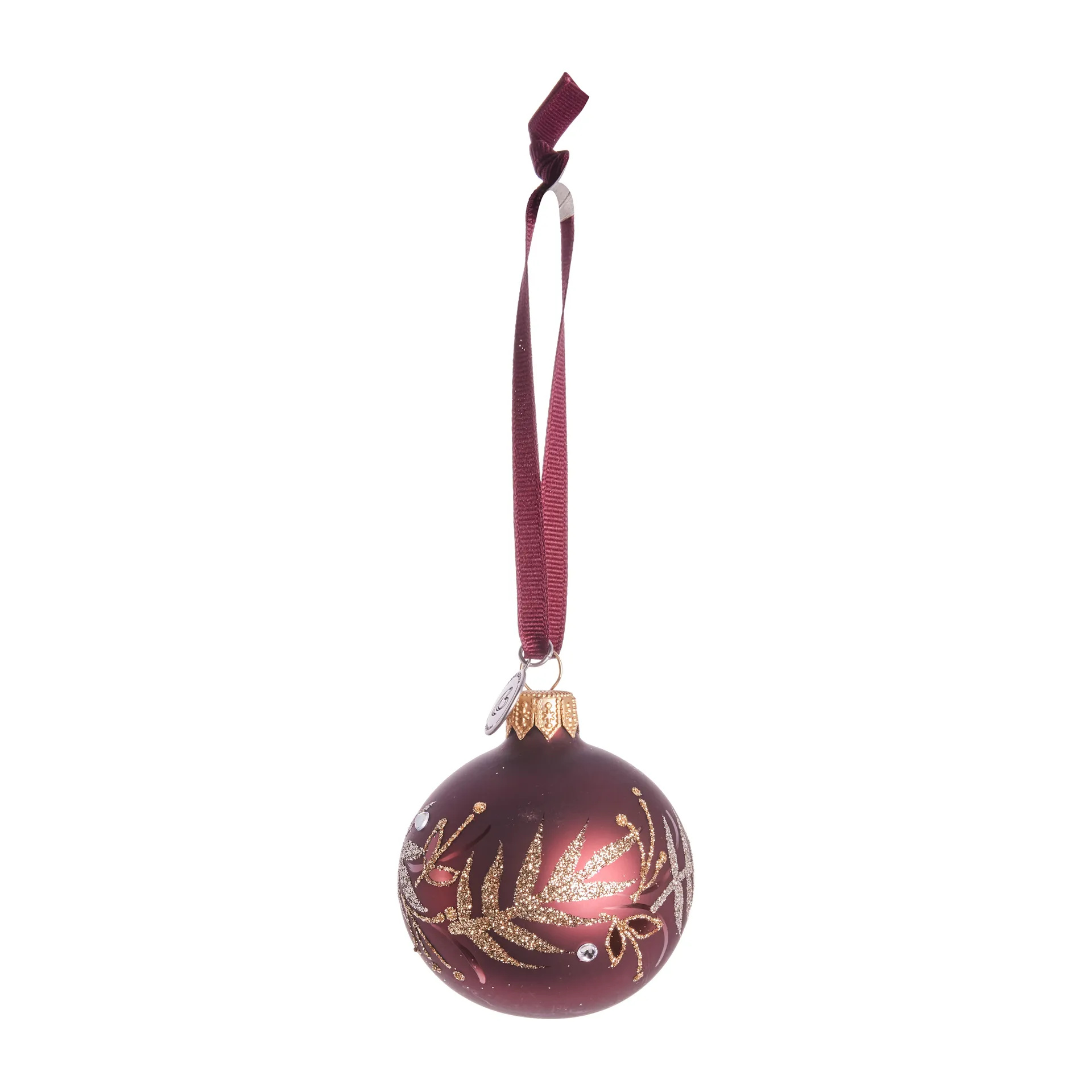 Cadelia julkula med blad Ø6 cm, pomegranate-light gold Lene Bjerre