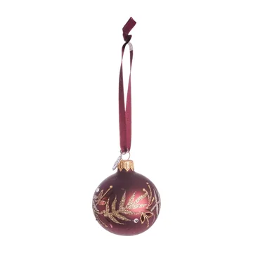 Cadelia julkula med blad Ø6 cm - pomegranate-light gold - Lene Bjerre