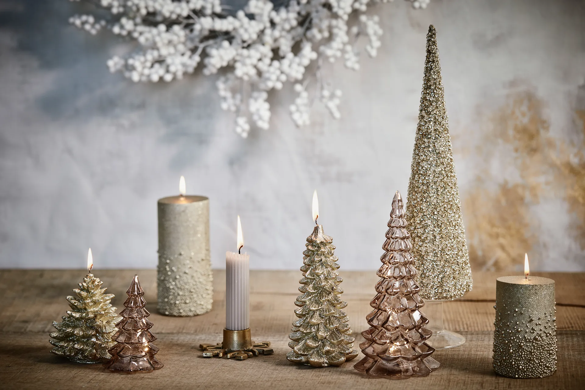 Caville ljusstake snöflinga, light gold Lene Bjerre