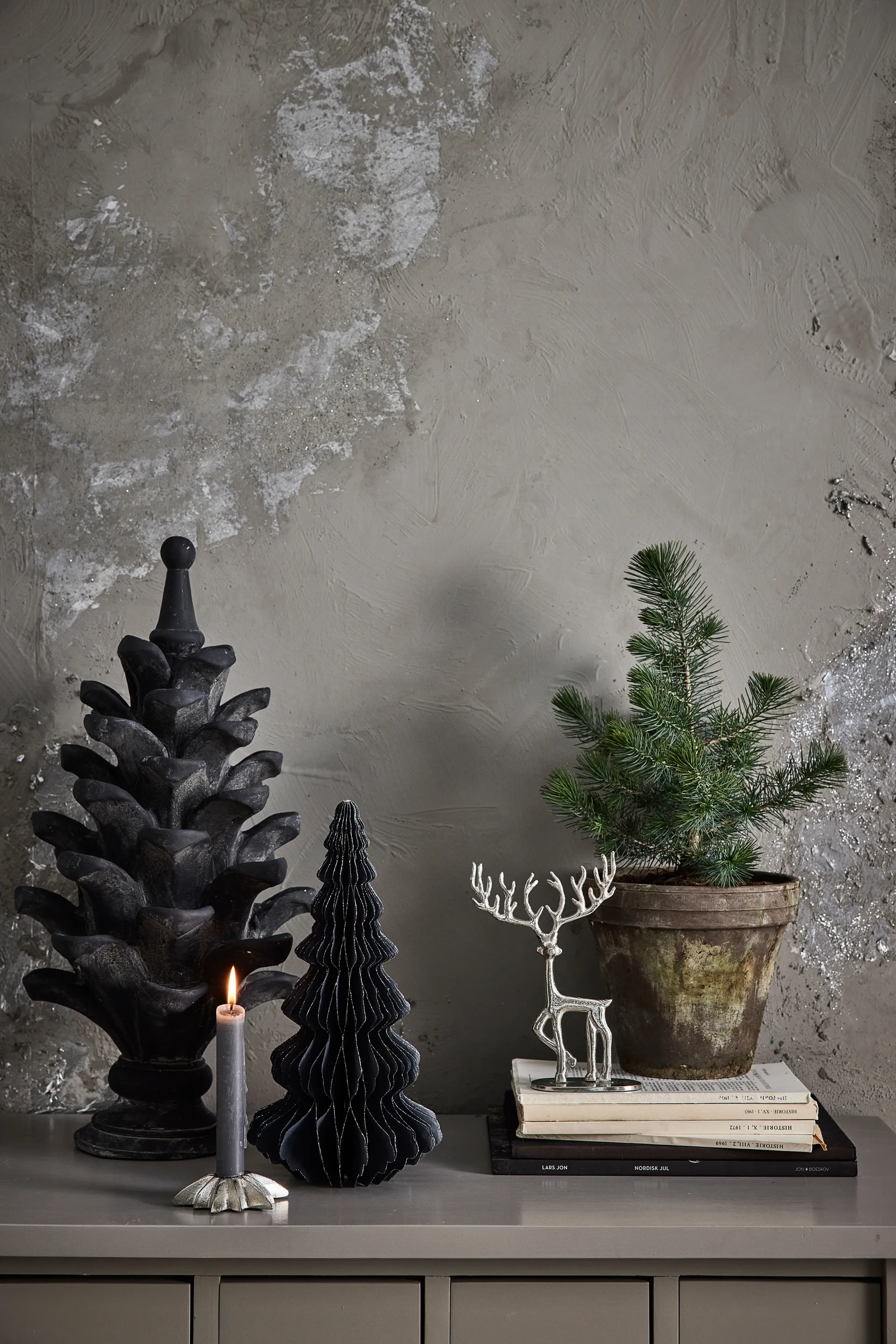 Caville lysestake stjerne 8 cm, Sølv Lene Bjerre