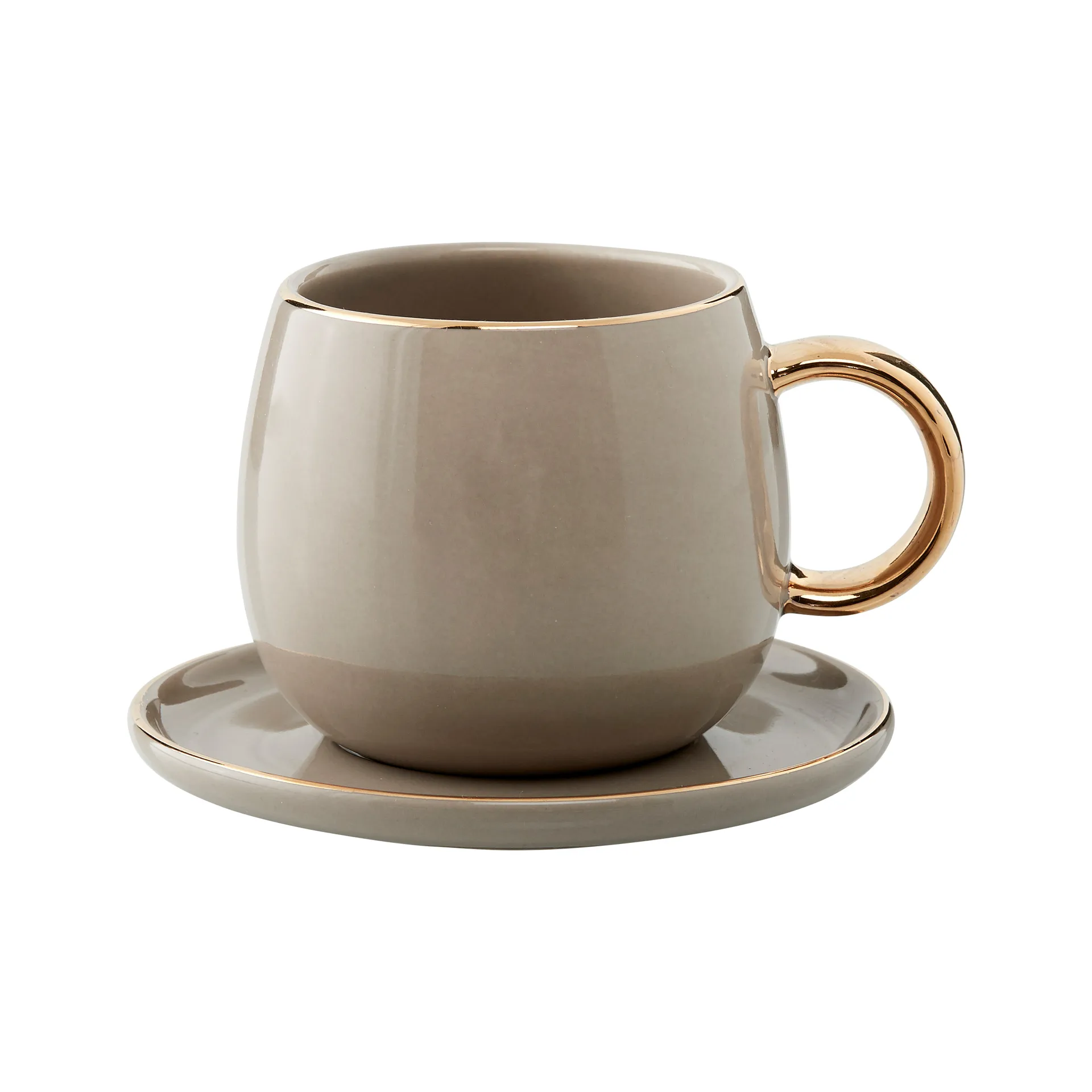 Clara espressokopp med fat 15 cl, Driftwood Lene Bjerre