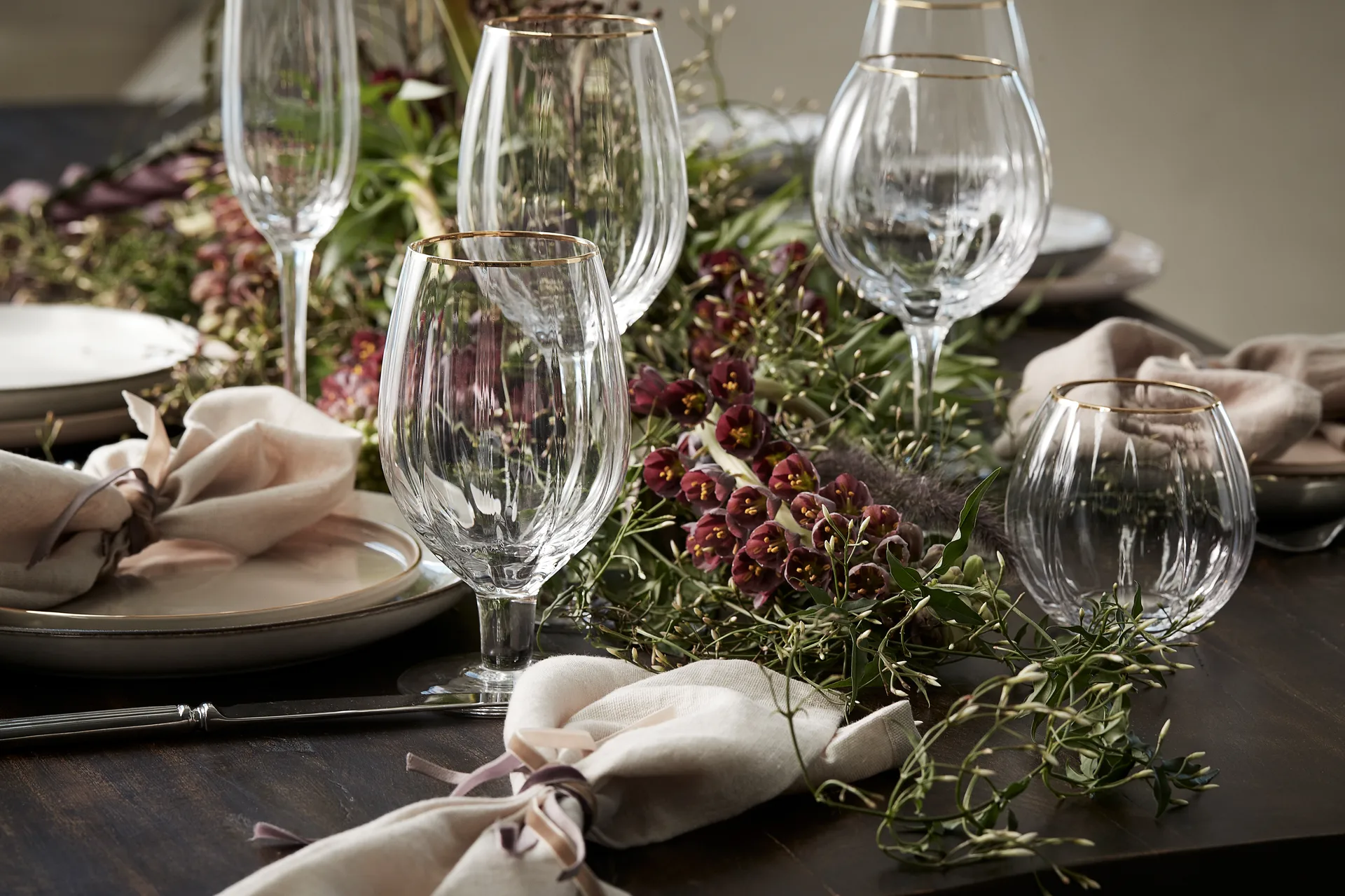 Claudine drikkeglass 49 cl, Clear-light gold Lene Bjerre