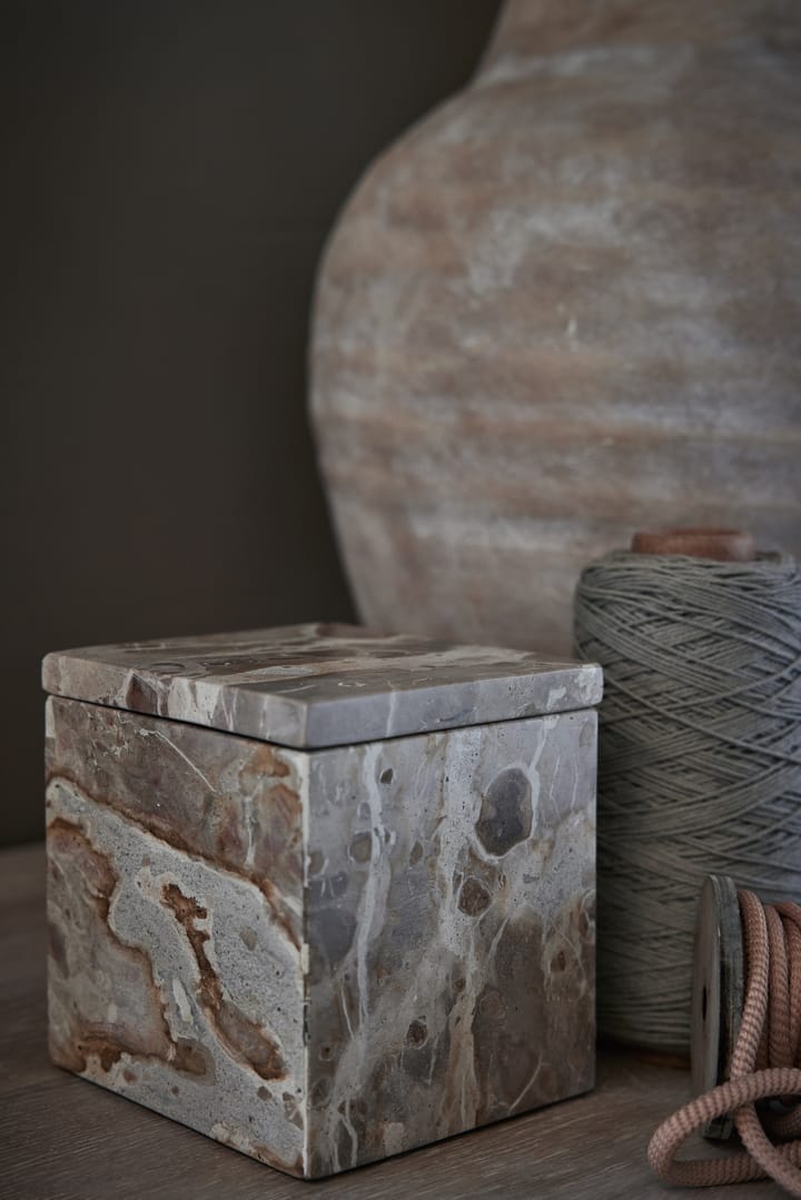 Ellia oppbevaringsboks marmor 12 x 12 cm - Lin - Lene Bjerre