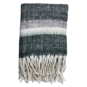 Friola pledd 170 x 130 cm - Grey-off white - Lene Bjerre