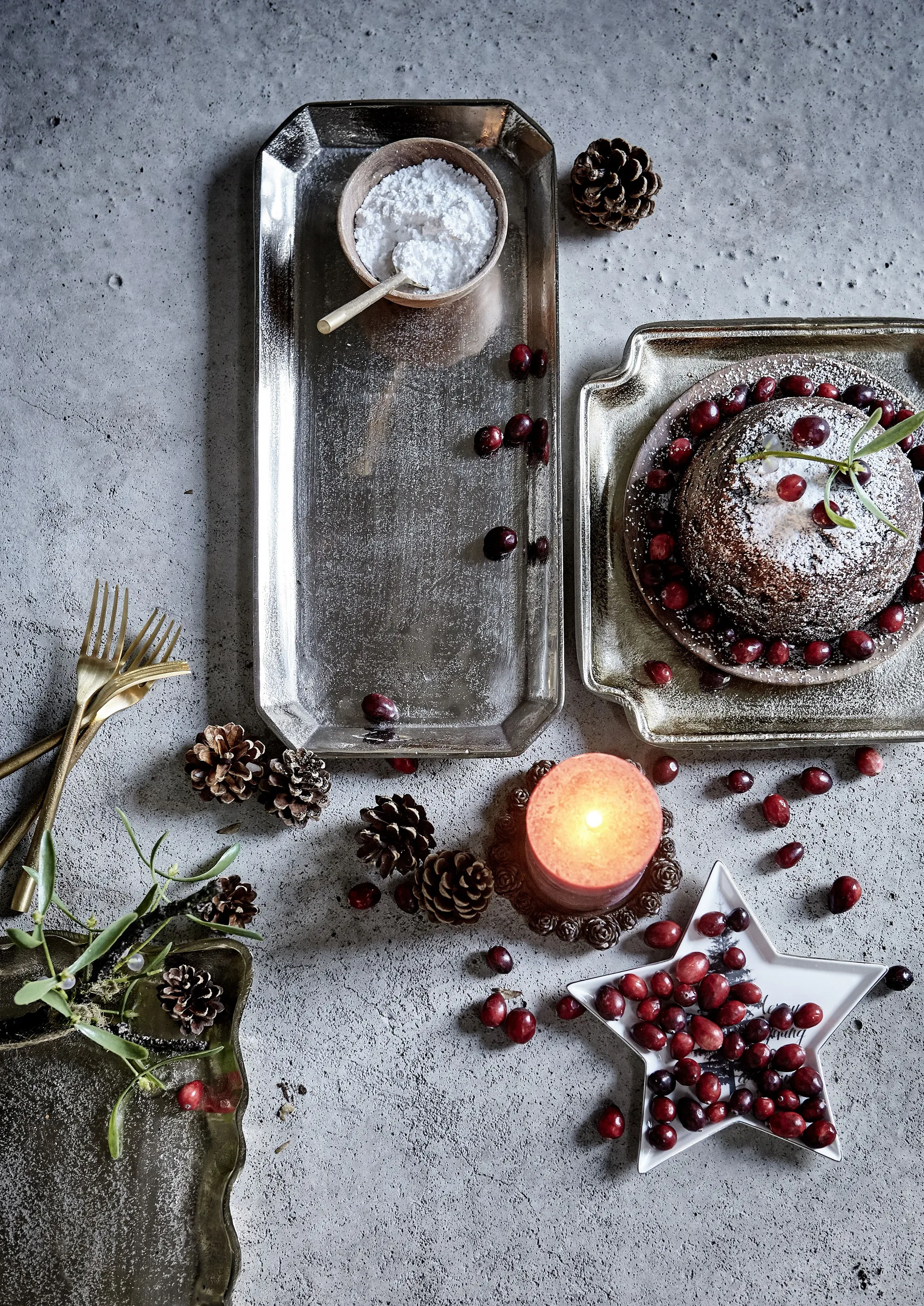 Lene Bjerre rustic lys granateple Ø 7,5 cm, 12,5 cm Lene Bjerre