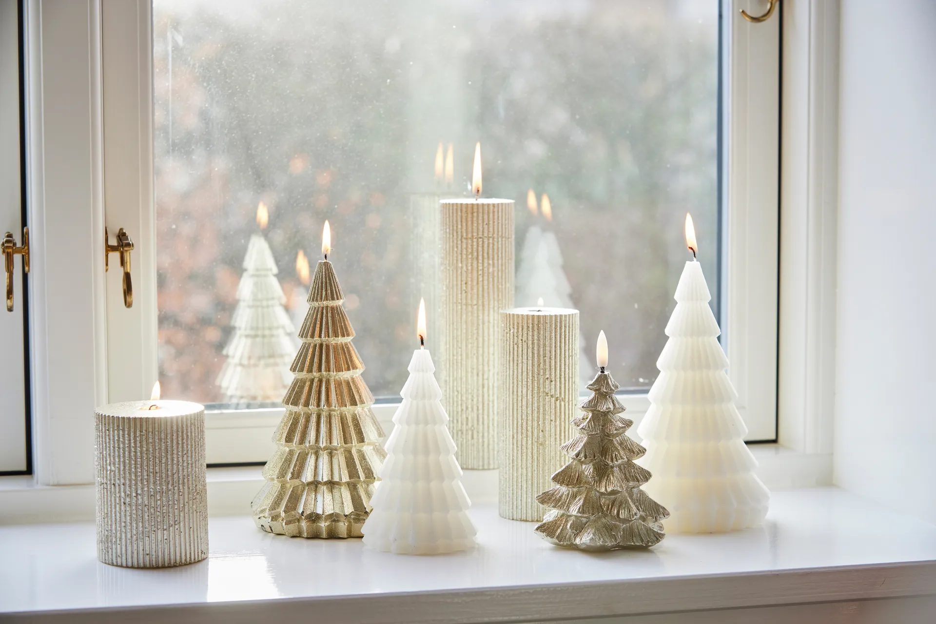 Lissa lys Ø7x10 cm, Lys gull Lene Bjerre