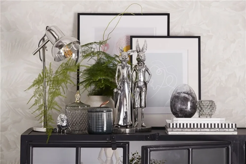 Murina dekorasjonsegg 15 cm, Clear-black Lene Bjerre