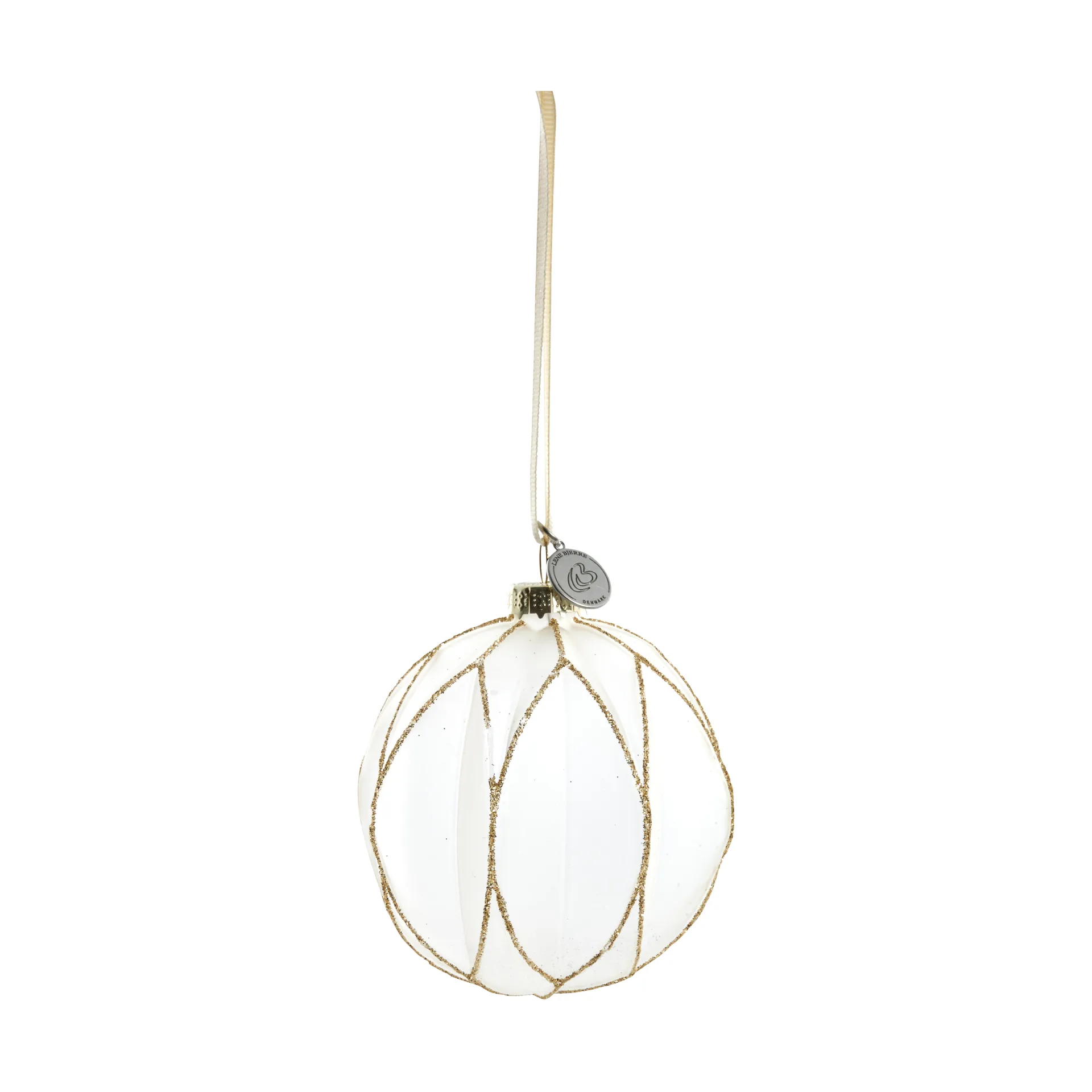 Navina juletrekule Ø 8 cm, White-Light gold Lene Bjerre