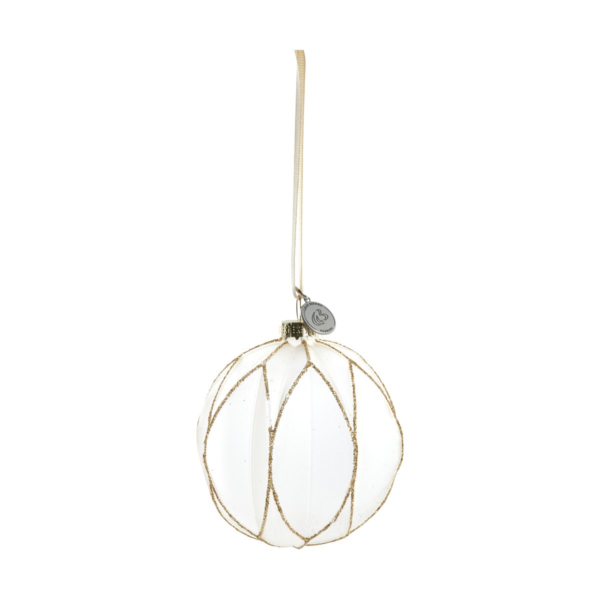 Lene Bjerre Navina juletrekule Ø 8 cm White-Light gold