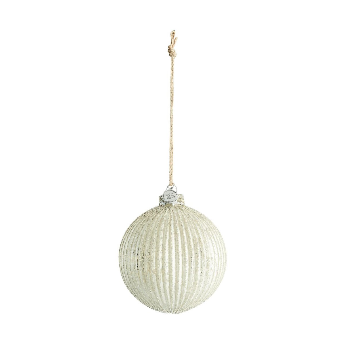 Lene Bjerre Norille julekule Ø11 cm Off white, riflet