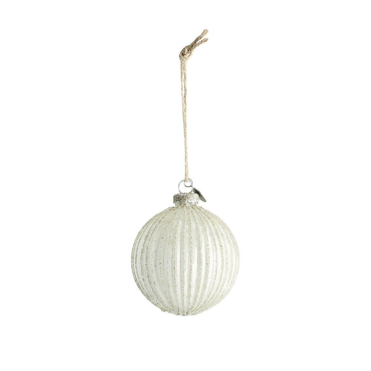 Lene Bjerre Norille julekule Ø8 cm Antique white-sølv