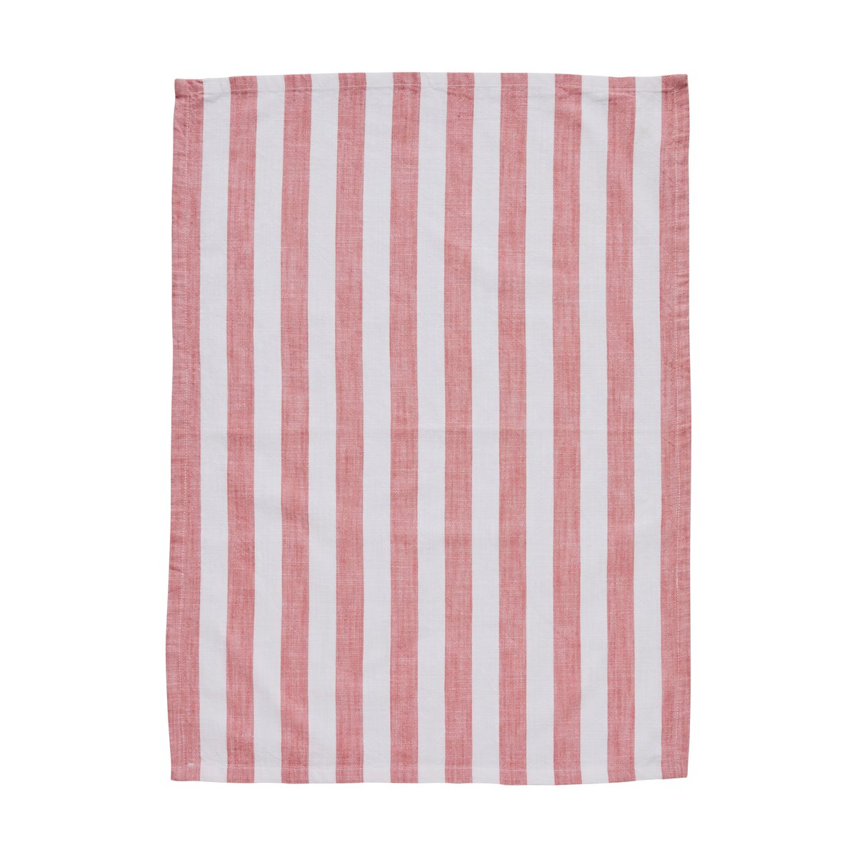 Lene Bjerre - Olivia kjøkkenhåndkle 70x50 cm brede striper hvit/mørk korall