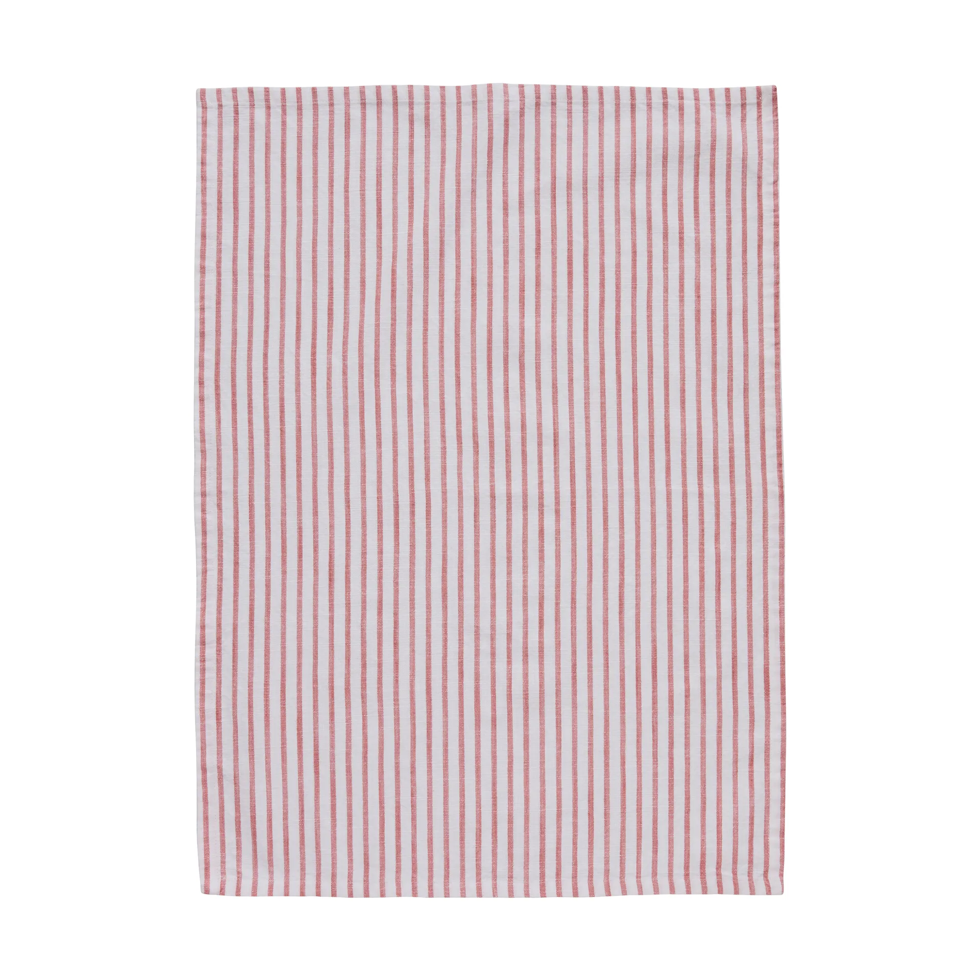 Olivia kjøkkenhåndkle, smale striper 50x70 cm, Off White-Dark Coral Lene Bjerre