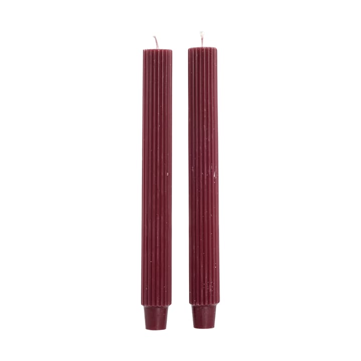Ribbat ljus 25 cm 2-pack, Pomegranate Lene Bjerre