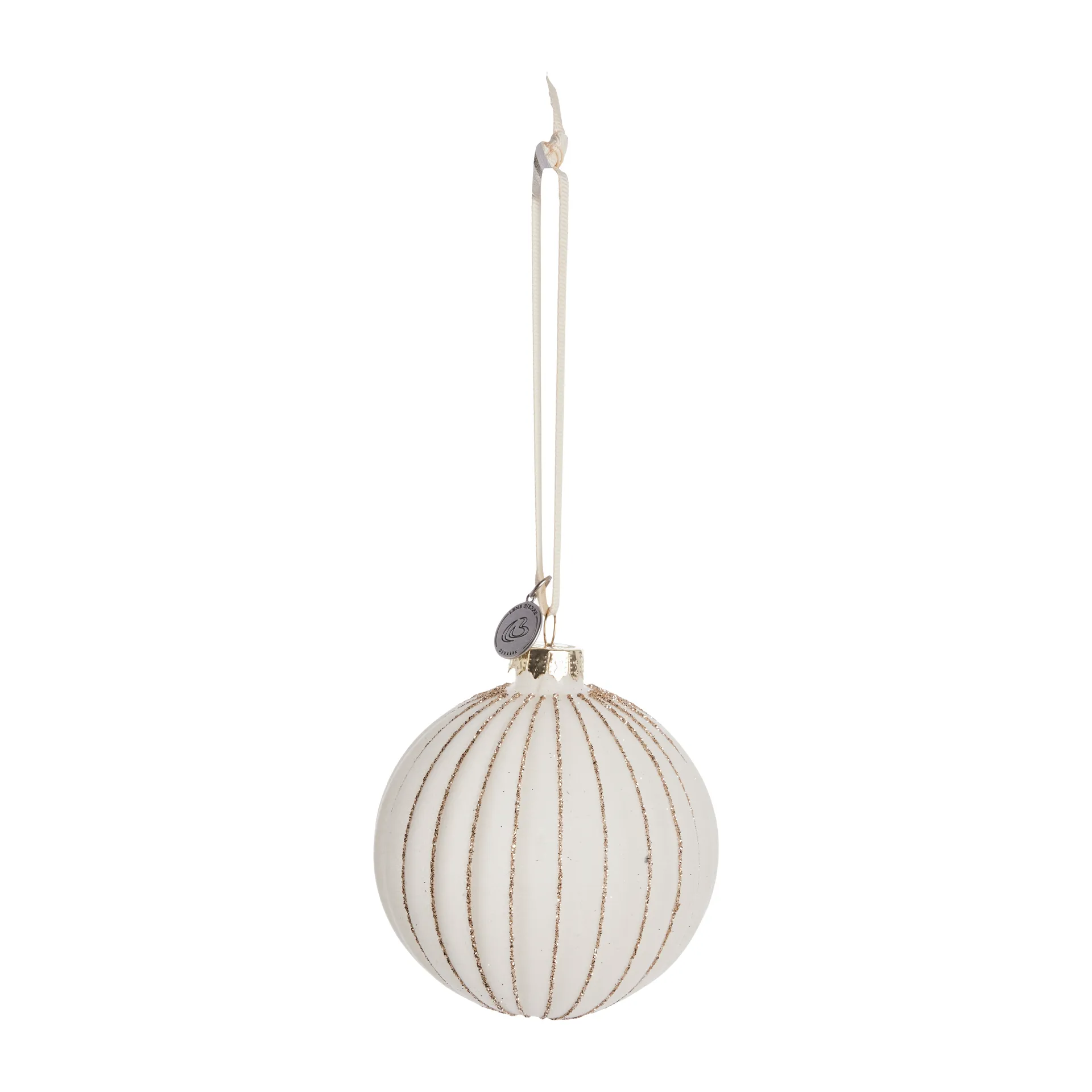 Sella julekule Ø8 cm, Off white Lene Bjerre