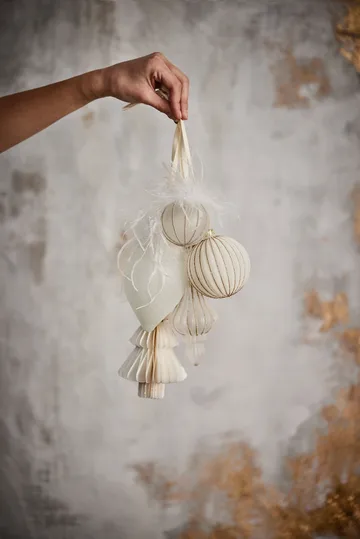 Sella julekule Ø8 cm - Off white - Lene Bjerre