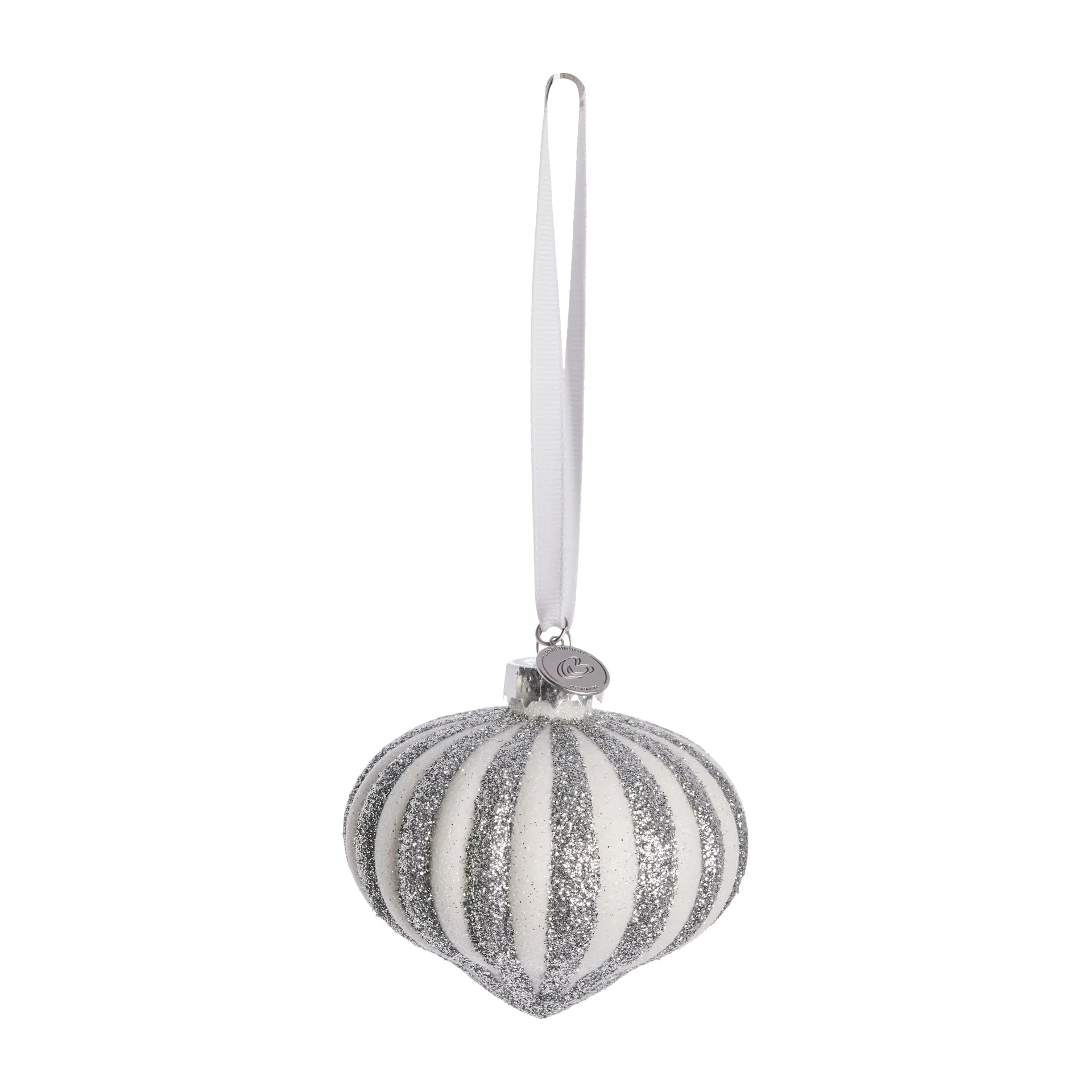 Selvie julhänge Ø8 cm, white-silver Lene Bjerre