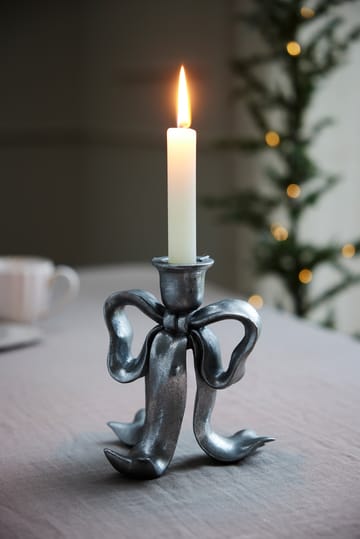 Serafina bow lysestake 19,7 cm - Antiksølv - Lene Bjerre