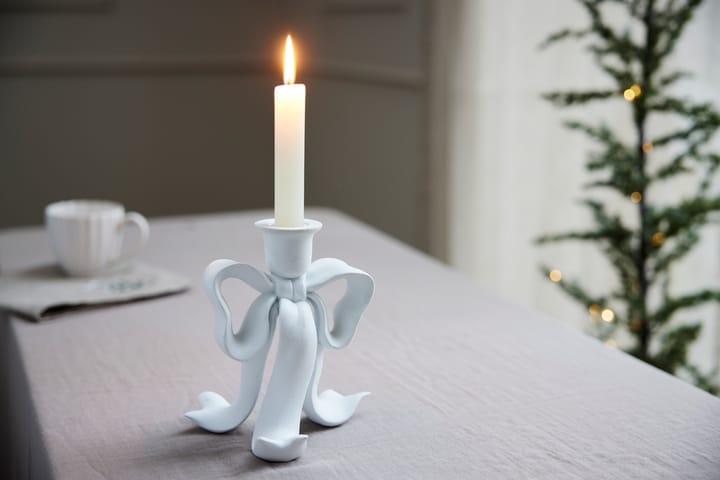 Serafina bow lysestake 19,7 cm, Hvit Lene Bjerre