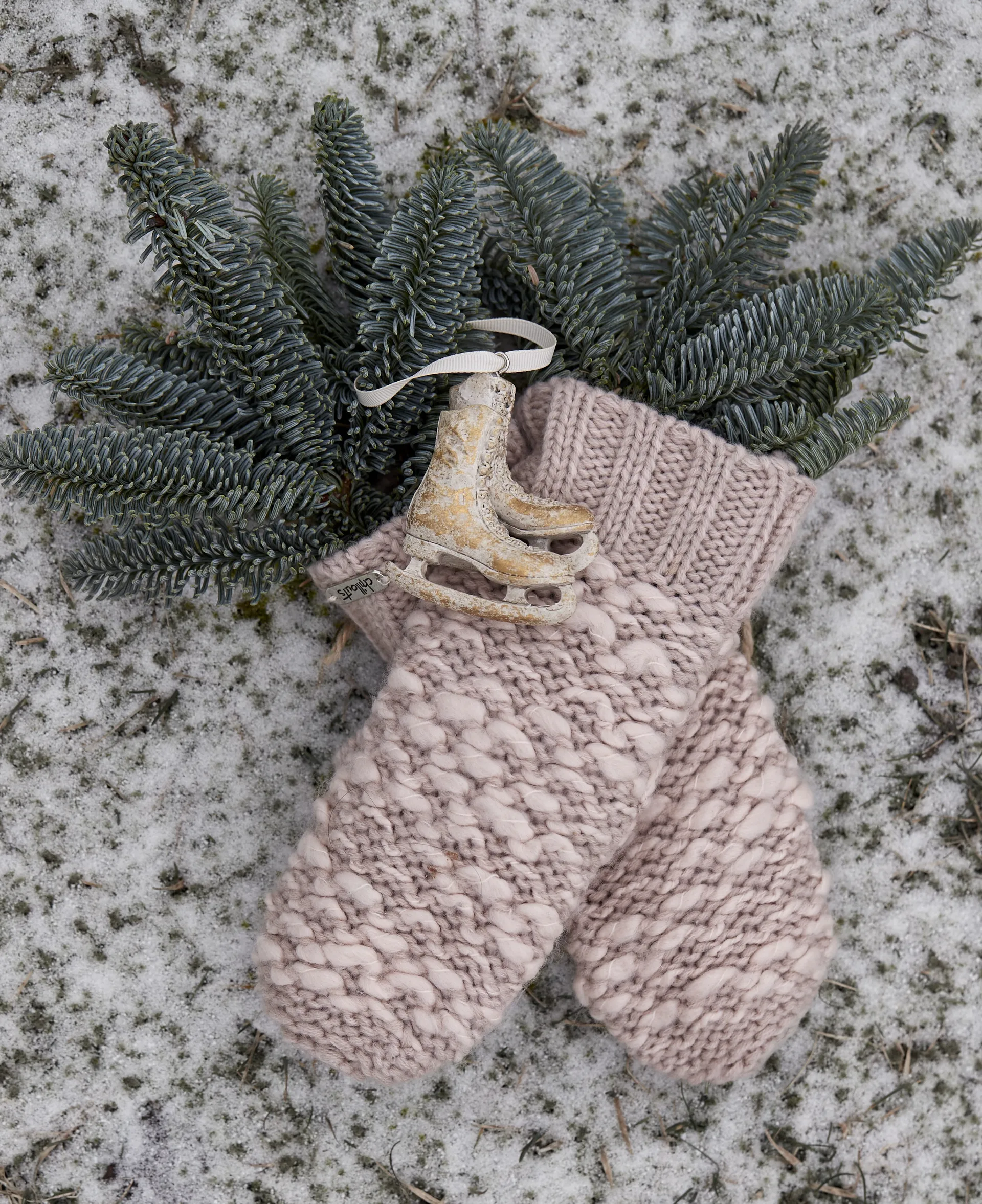 Serafina juletrepynt skøyter 8 cm, Antikkgull Lene Bjerre