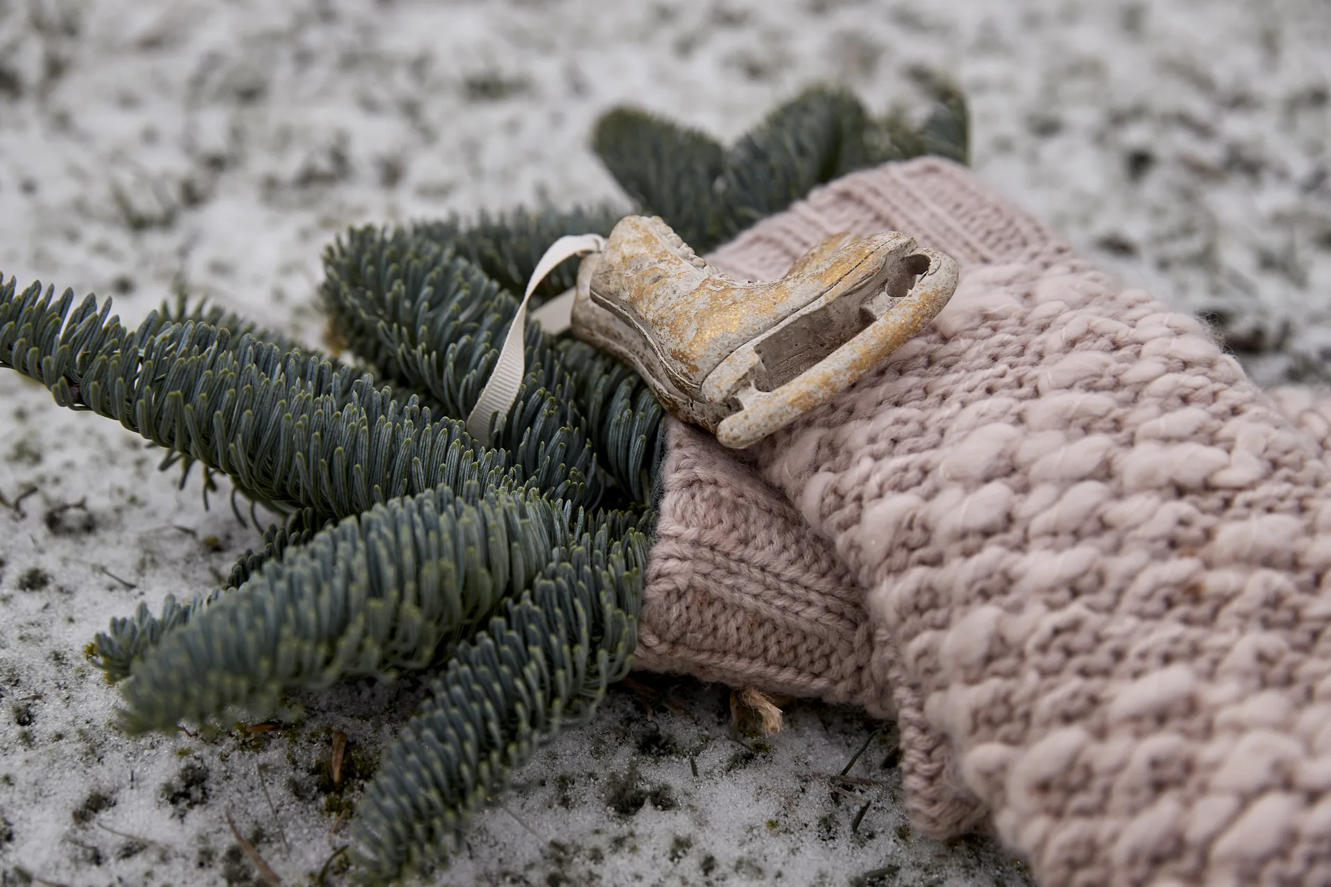 Serafina juletrepynt skøyter 8 cm, Antikkgull Lene Bjerre