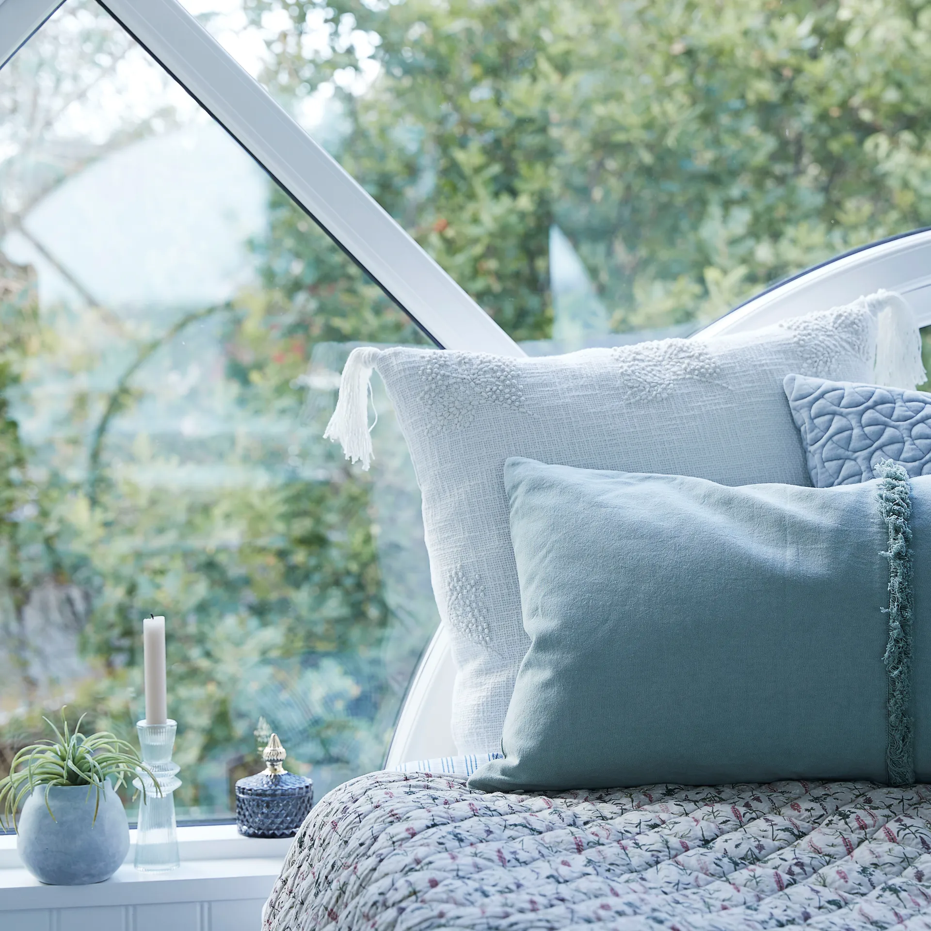 Sivia lysestake 15,5 cm, Iceberg green Lene Bjerre