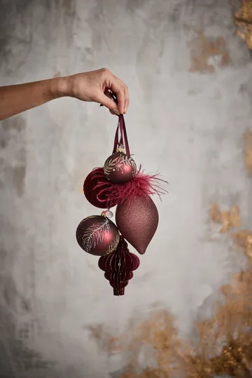 Velvitie julekule Ø8 cm - pomegranate - Lene Bjerre