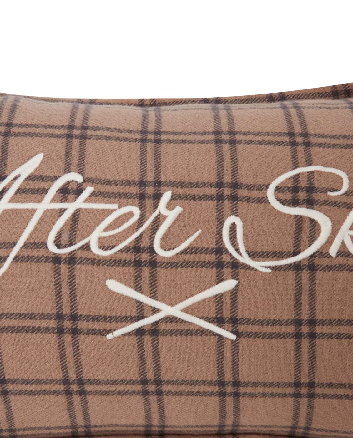After Ski Checked Cotton Flannel pute 30 x 50 cm, Beige-dark gray Lexington