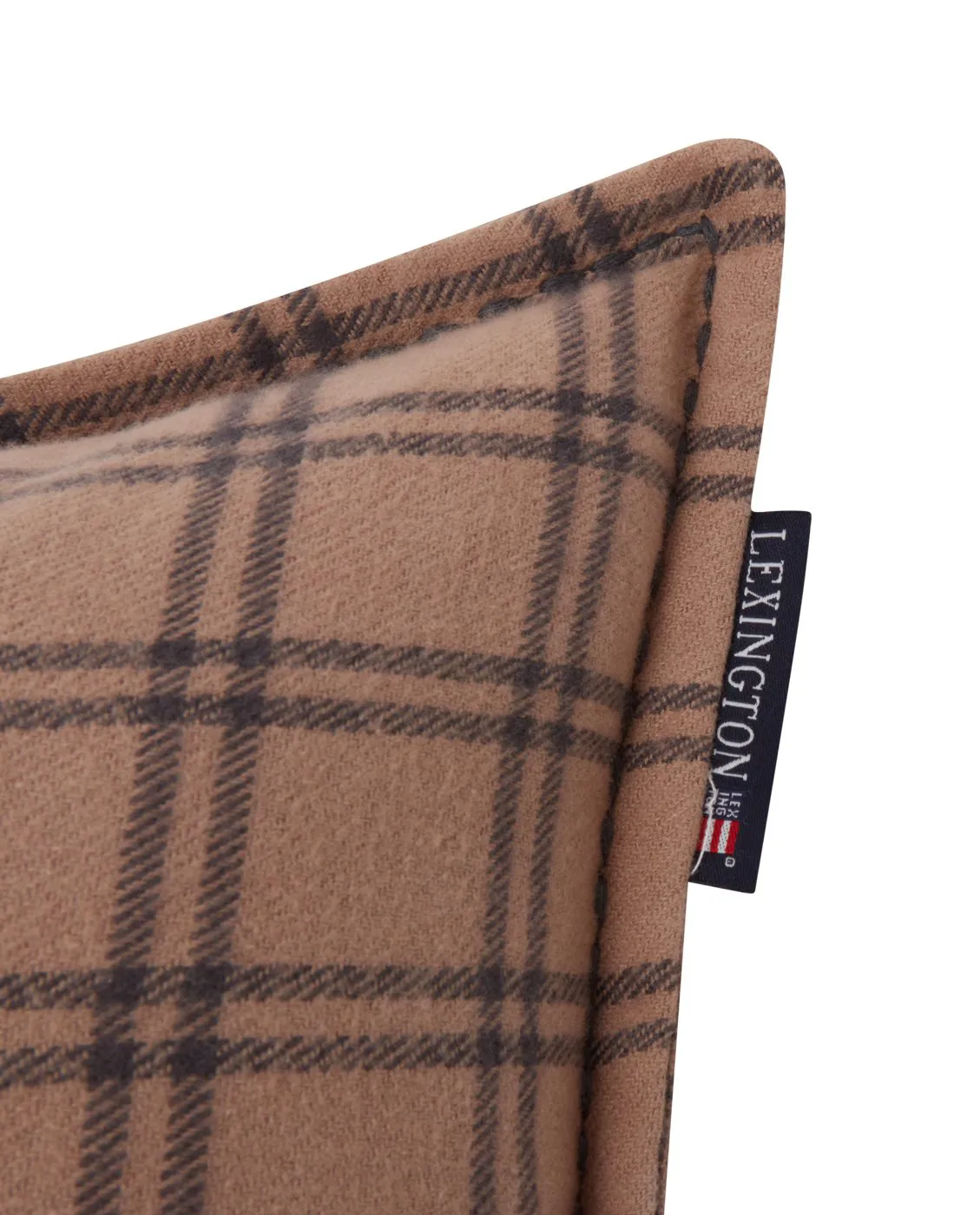 After Ski Checked Cotton Flannel pute 30 x 50 cm, Beige-dark gray Lexington