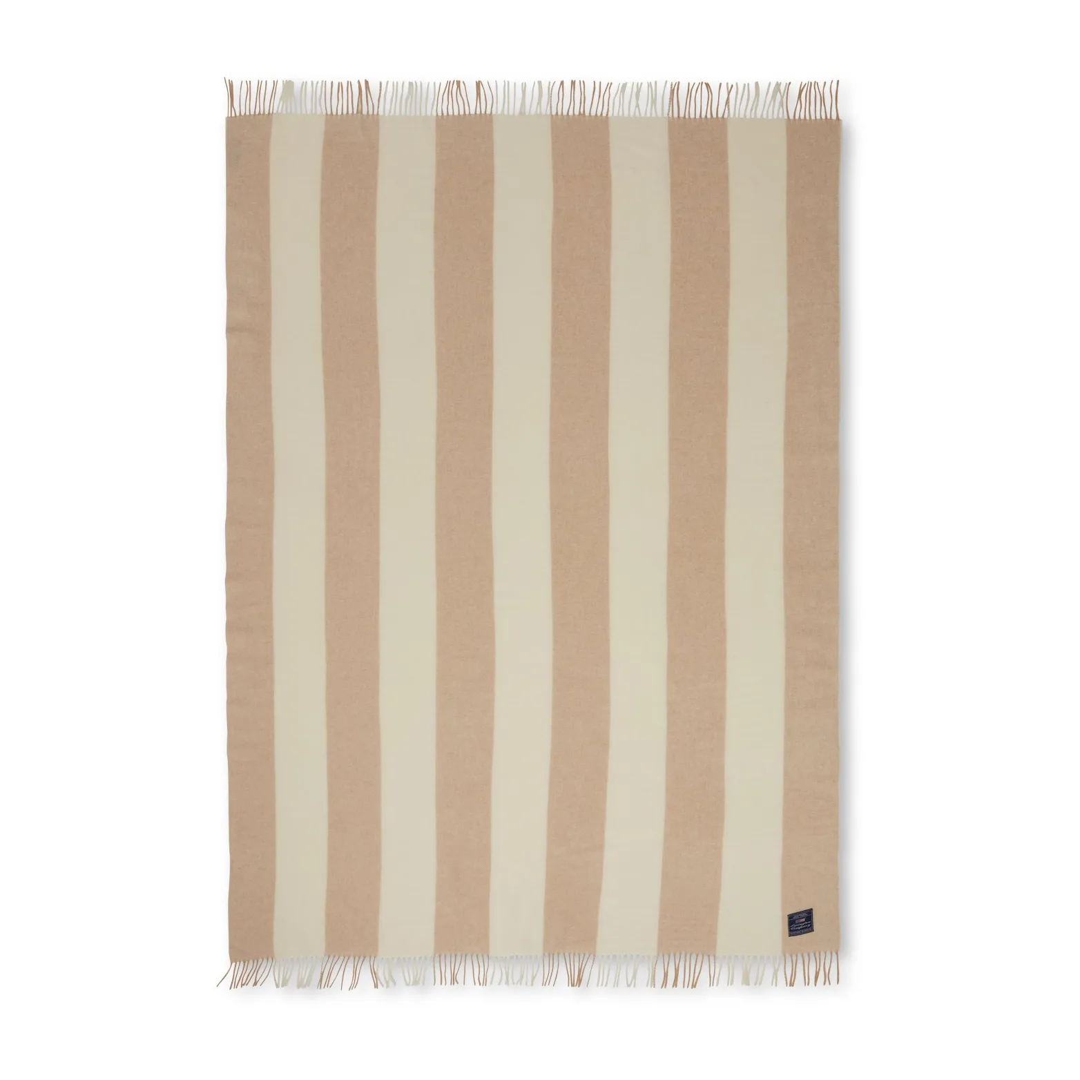 Block Striped Recycled Wool pledd 130 x 170 cm, Oat-White Lexington