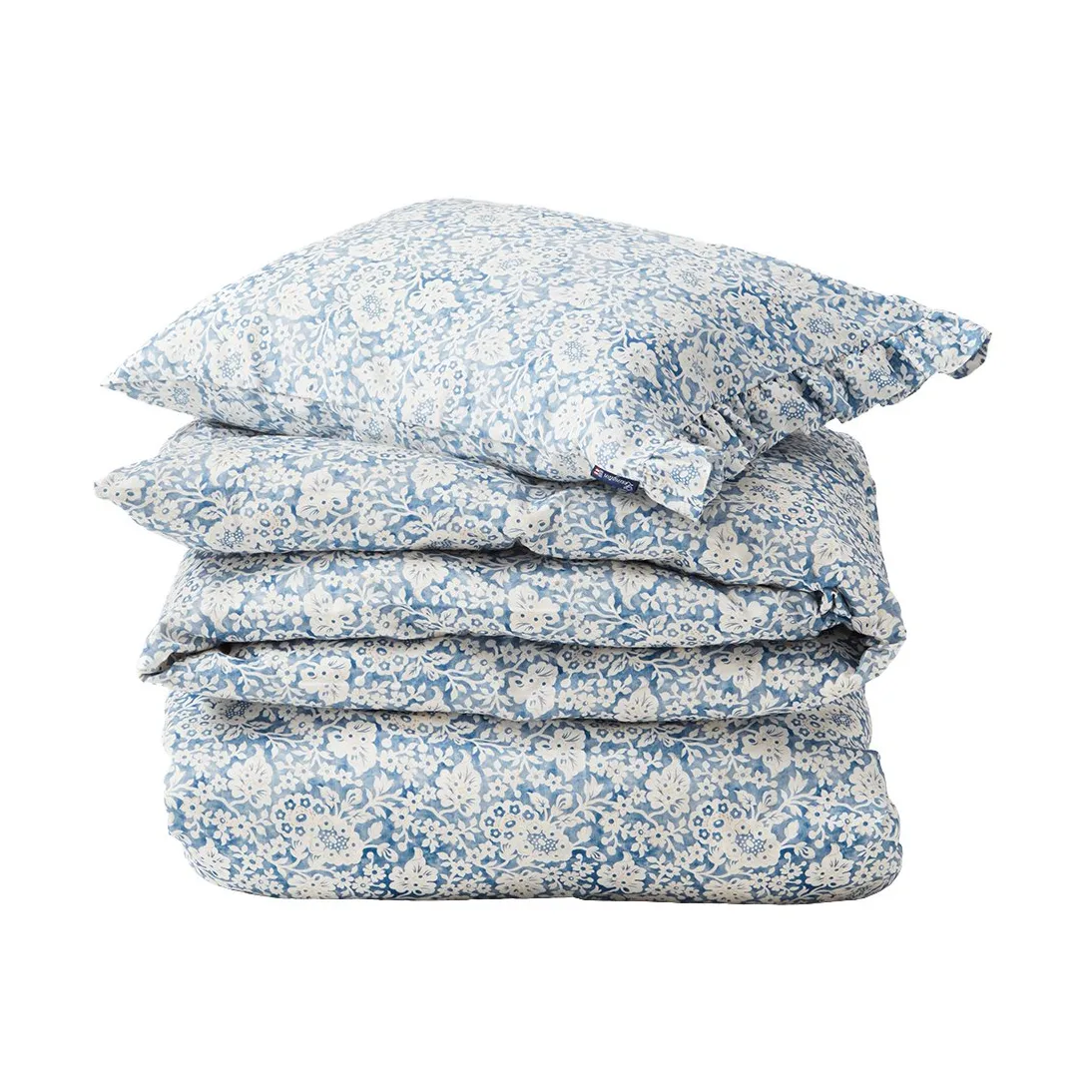 Blue Floral Printed Cotton Sateen sengesett, 50x60 cm, 150x210 cm Lexington
