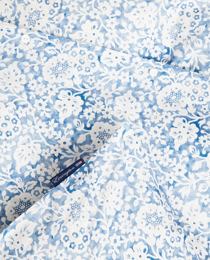 Blue Floral Printed Cotton Sateen sengesett, 50x60 cm, 220x220 cm Lexington