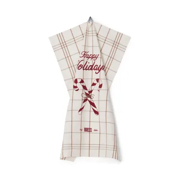 Candy Cane Organic Cotton kjøkkenhåndkle 50 x 70 cm - White-beige-gray - Lexington