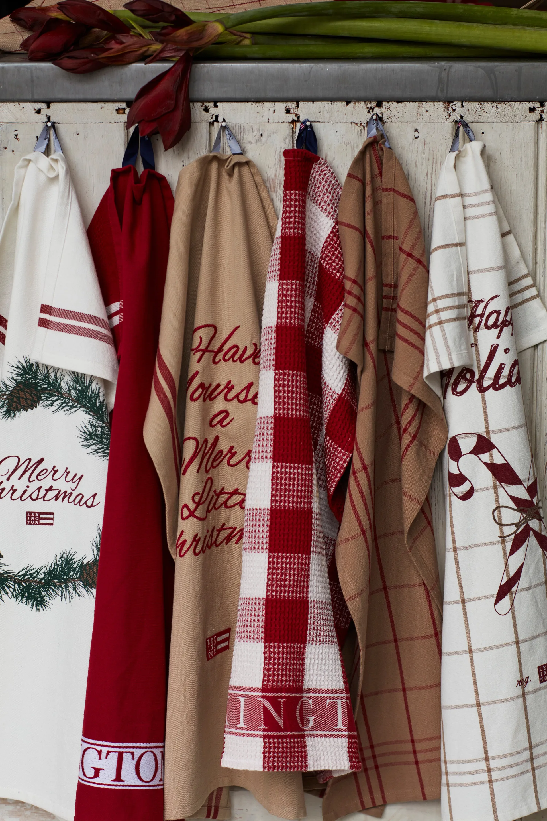 Candy Cane Organic Cotton kjøkkenhåndkle 50 x 70 cm, White-beige-gray Lexington