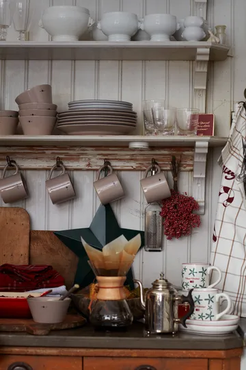 Candy Cane Organic Cotton kjøkkenhåndkle 50 x 70 cm - White-beige-gray - Lexington