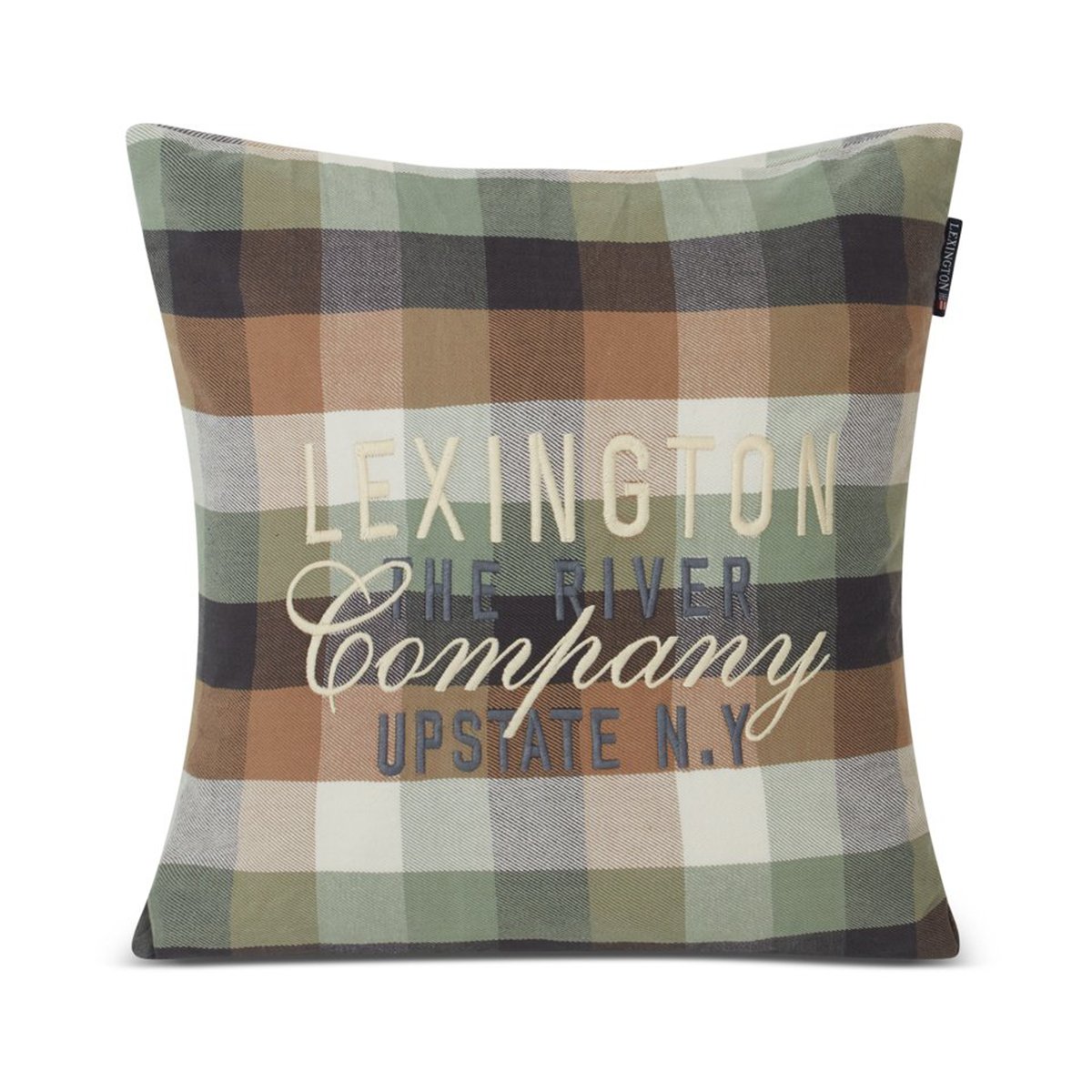 Bilde av Lexington Checked Cotton Flannel Logo putetrekk 50 x 50 cm Beige