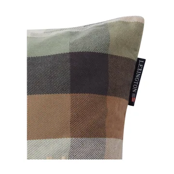 Checked Cotton Flannel Logo putetrekk 50 x 50 cm - Beige - Lexington