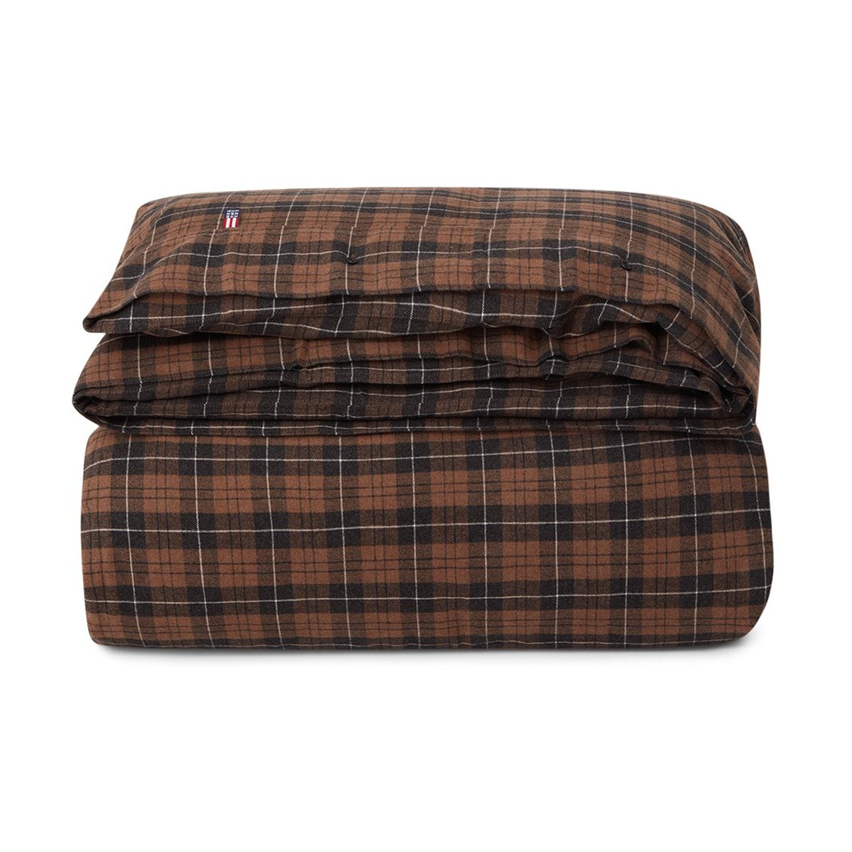 Bilde av Lexington Checked Cotton Flannel påslakan 150x210 cm Brown-dark gray